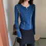 元熙圆领撞色秋季打底衫