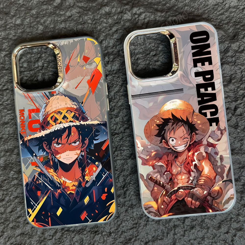 Cartoon Anime Luffy Phone Case Iphone17 One Piece Apple 14 Trendy Brand 16Pro Imd15 Color Silver Case 13