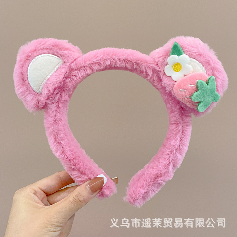 曲奇饼干洗脸发箍女2025新款毛绒压发头箍可爱发卡子防滑发捆头饰|undefined