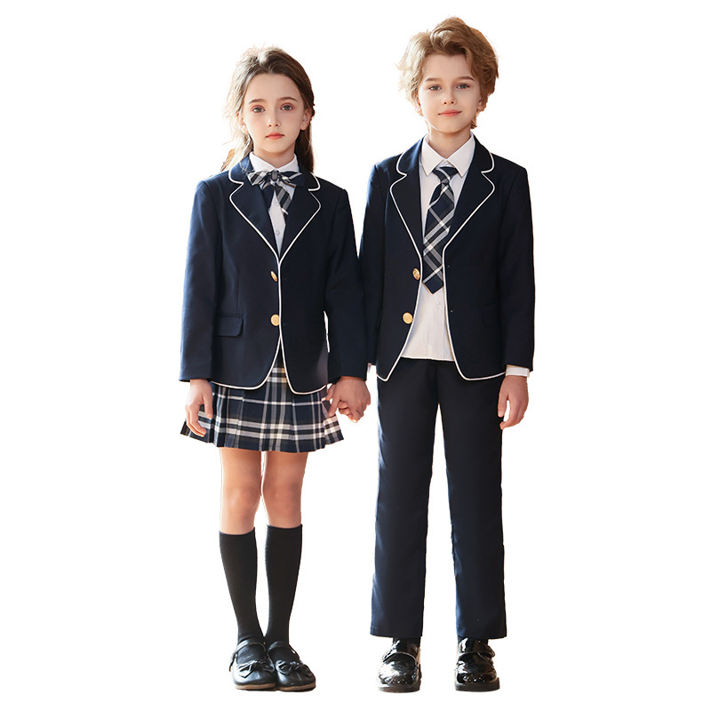 Primavera y otoño uniformes escolares para niños y niñas uniformes de jardín de infantes uniformes de estilo universitario trajes de estilo británico