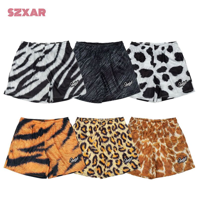 Summer Trendy Brand New Leopard Print Fitness Training Shorts Men's Sports Pants Basketball American Style Mesh Quarterpants Loose Trendy Summer Trendy Brand New Leopard Print Fitness Training Shorts Men's Sports Pants Basketball American Style Mesh Quarterpants Loose Trendy