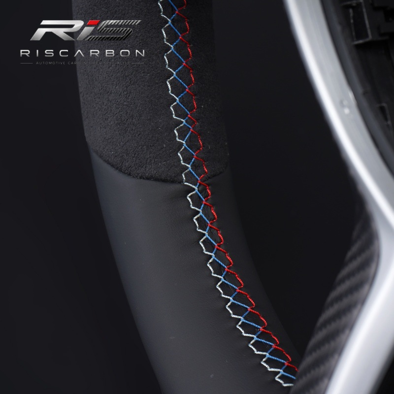 Suitable for Bmw Mp Suede Leather Blue Label Carbon Fiber Steering Wheel F30 F10 F25 E70E71E90F20E82