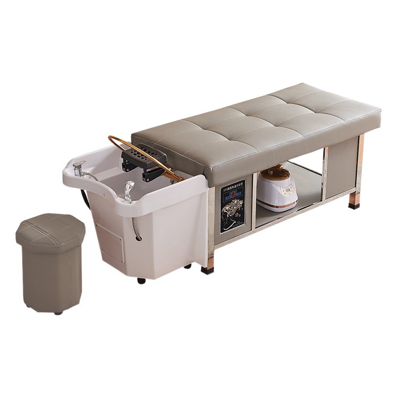 Peluquería cama de champú de acero inoxidable de alta gama masaje tailandés oído recogiendo cama peluquería especial fumigación circulación de agua cabeza de fisioterapia