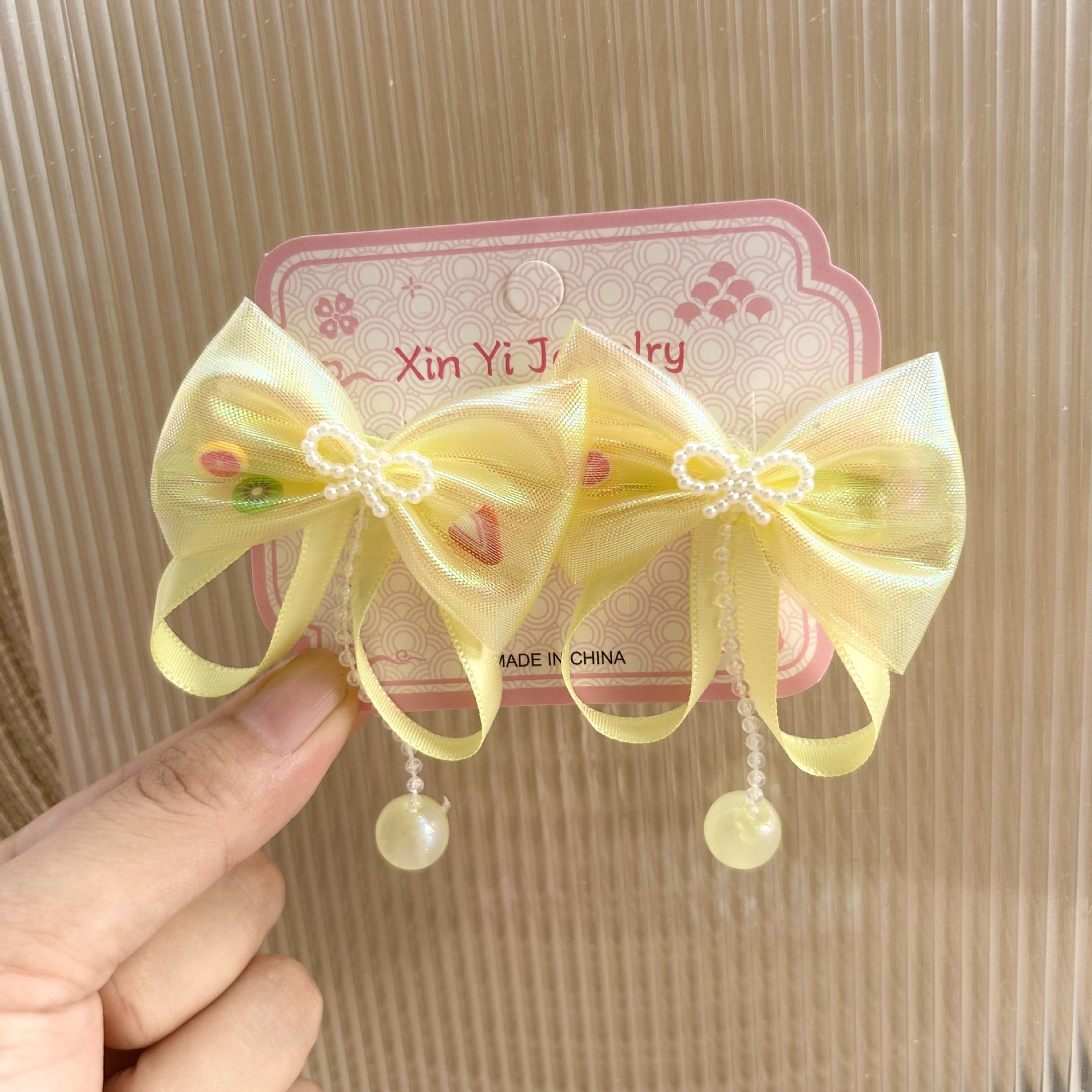 Nuevo estilo chino clip de cabello para niños niñas vestidos chinos adornamiento de cabello princesa antiguo arco pares clip de bordilla tarjeta pequeña