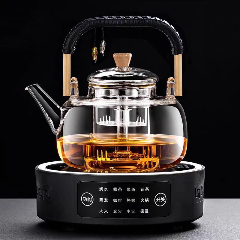 All-In-One New 2025 Electric Ceramic Stove Thickeneded Glass Steaming Tea Explosion-Proof Teapot Water Kettle Multi-Function Set