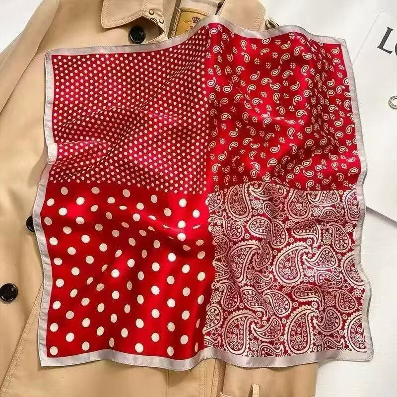 Small Square Scarf Chinese Style Imitation Silk Women's 2025 New Headscarf Spring and Summer Versatile Shirt Suit Neck Scarf Fashion Small Square Scarf Chinese Style Imitation Silk Women's 2025 New Headscarf Spring and Summer Versatile Shirt Suit Neck Scarf Fashion