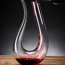 欧式家用水晶玻璃U型红酒醒酒器个性创意调酒器红酒杯套装一体架
