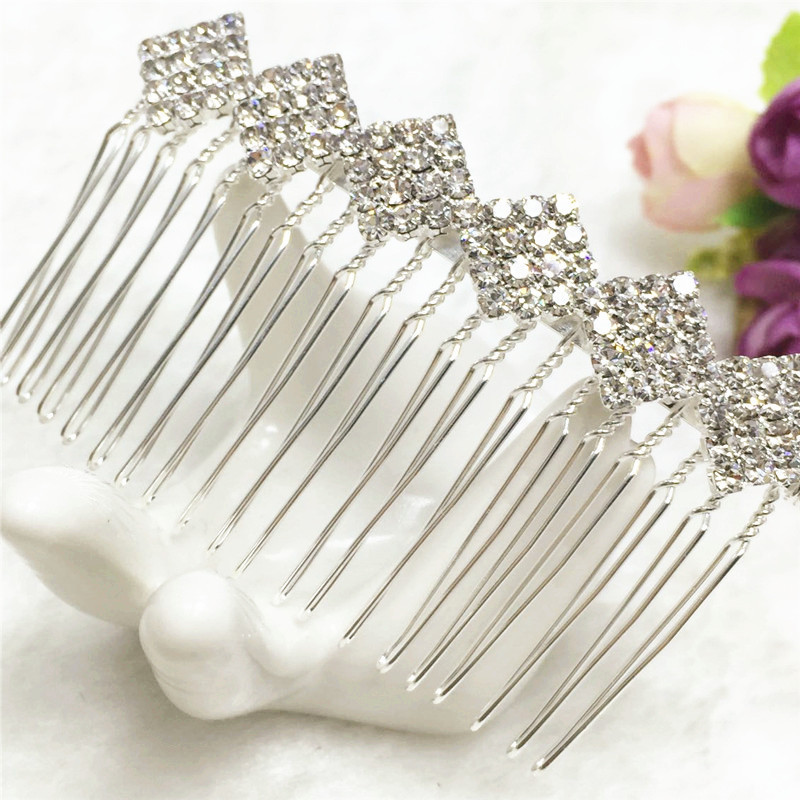 Nuevo estilo coreano accesorios para el cabello nupcial updo pelo peine insertar peine rhinestone diamante pelo peine fábrica al por mayor