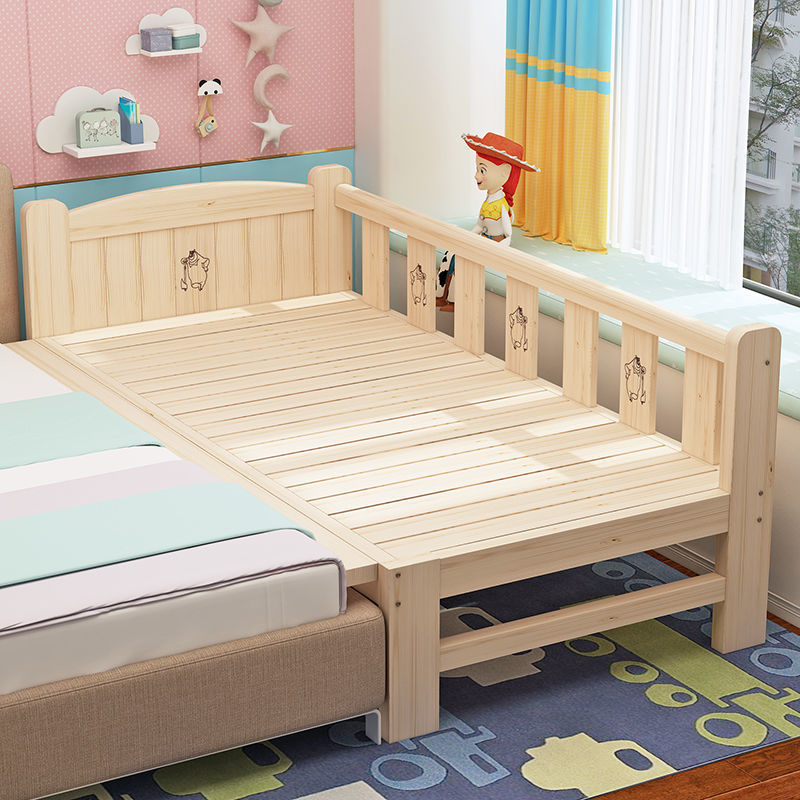 Mosaic Widen Children bed solid wood Bedside guardrail baby baby Boys and girls single bed Cross border