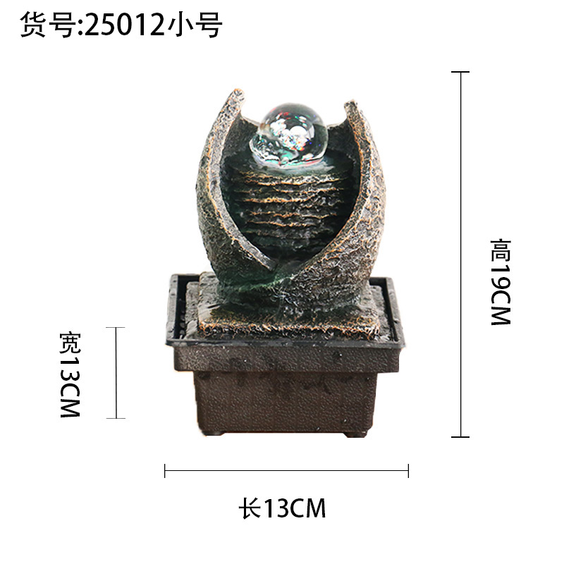 Adornos de agua corriente Agua circulante Fuente de lujo ligera moderna Escritorio de oficina Bola de feng shui pequeña decoración de sala de estar