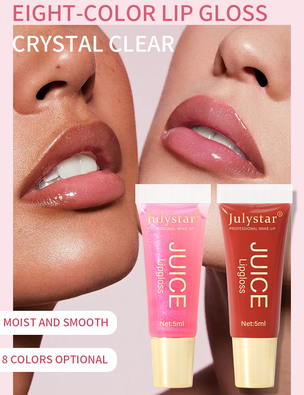 Cross-border hydrating lip gloss with a lustrous texture, non-stick cup, brightening tube, lip gloss and lip gloss wholesale for export Item Picture