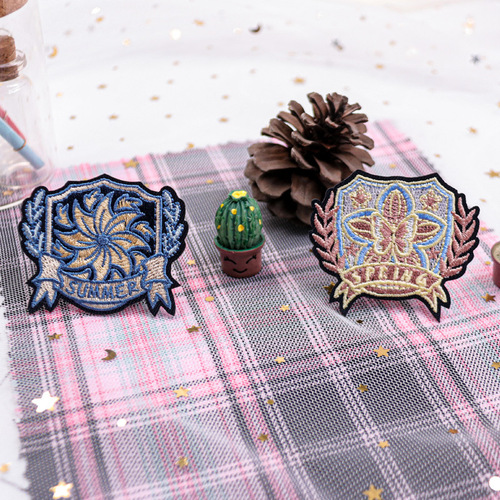 Huichenming original four seasons series JK embroidery badge European style pin DK campus badge embroidery