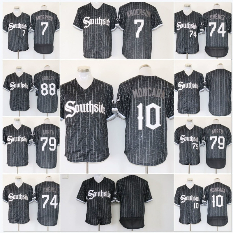 Новая городская версия футболки Chicago White Sox # 10 # 7 # 74 # 88 бейсбольная форма, полосатая футболка, спортивная одежда