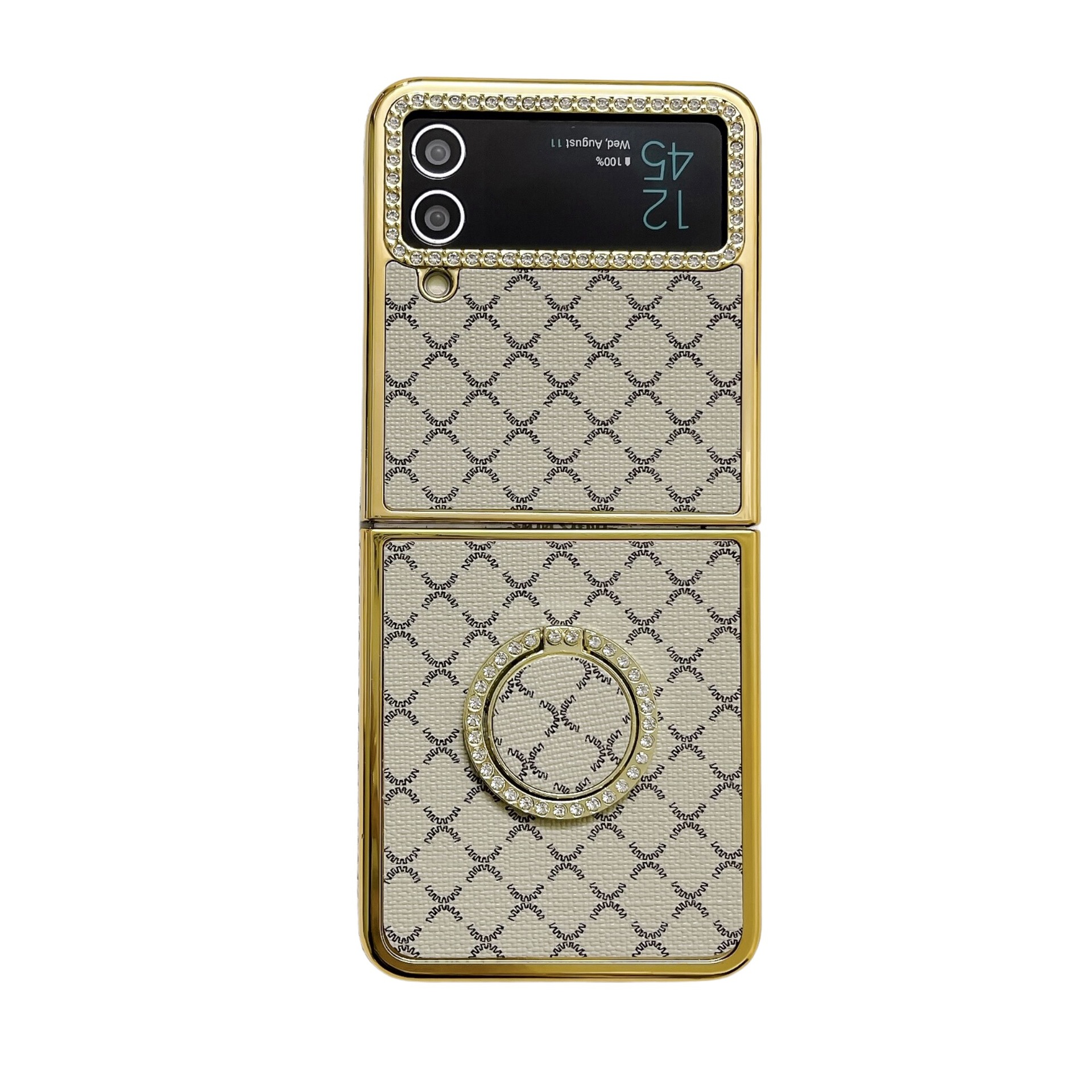 Folding Phone Case For Samsung Galaxy Z Flip 5 4 3 Square Grid_voghion.com