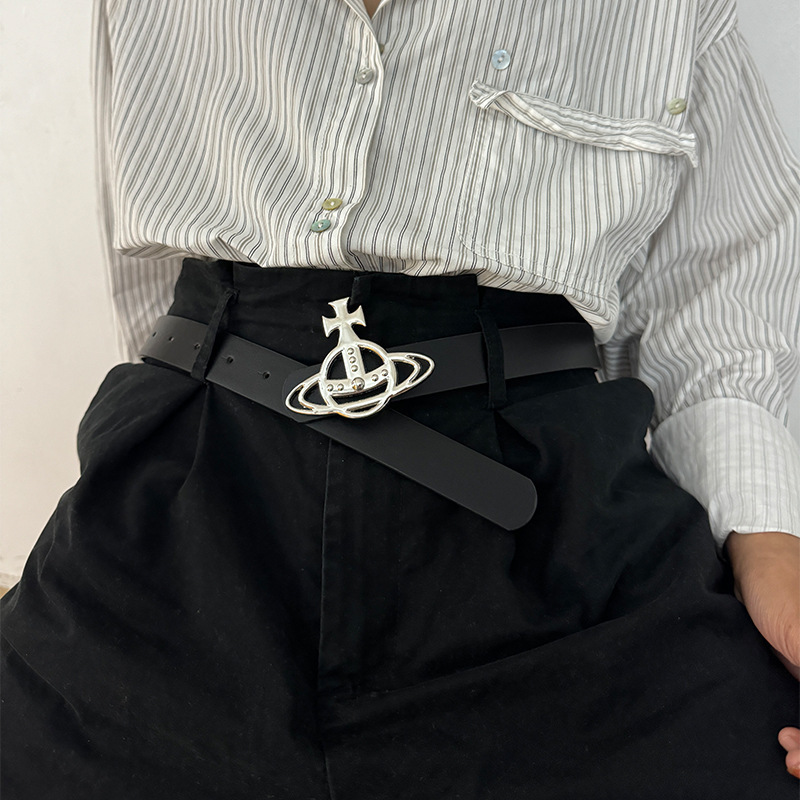 Xiempress high-grade three-dimensional Saturn belt men's and women's ins trendy all-match decorative dress jeans belt