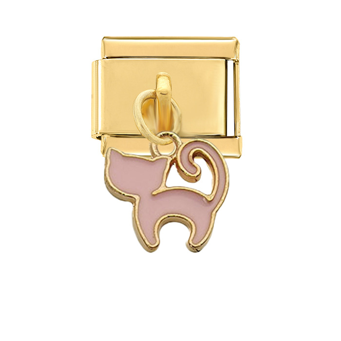 3690-황금 매달린 작은 핑크 고양이