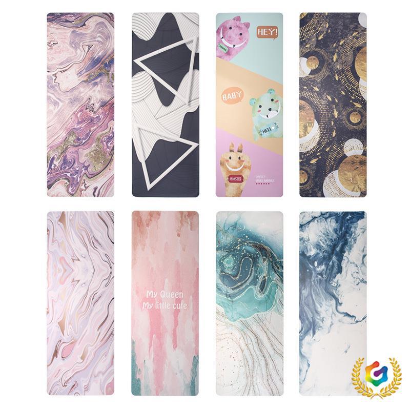 Pu Natural Rubber Printed Yoga Mat, Thickened, Non-Slip, Fitness Exercise Yoga Mat, Shock-Absorbing, Noise-Reducing Luxury Mat