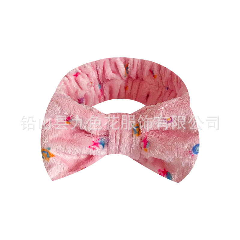 Transfronterizo Pantone punto de onda de color mariposa final correa de cabello de lavado de cara correa de cabello de peluche correa de cabello impresa correa de cabello adornamiento de cabello personalizado