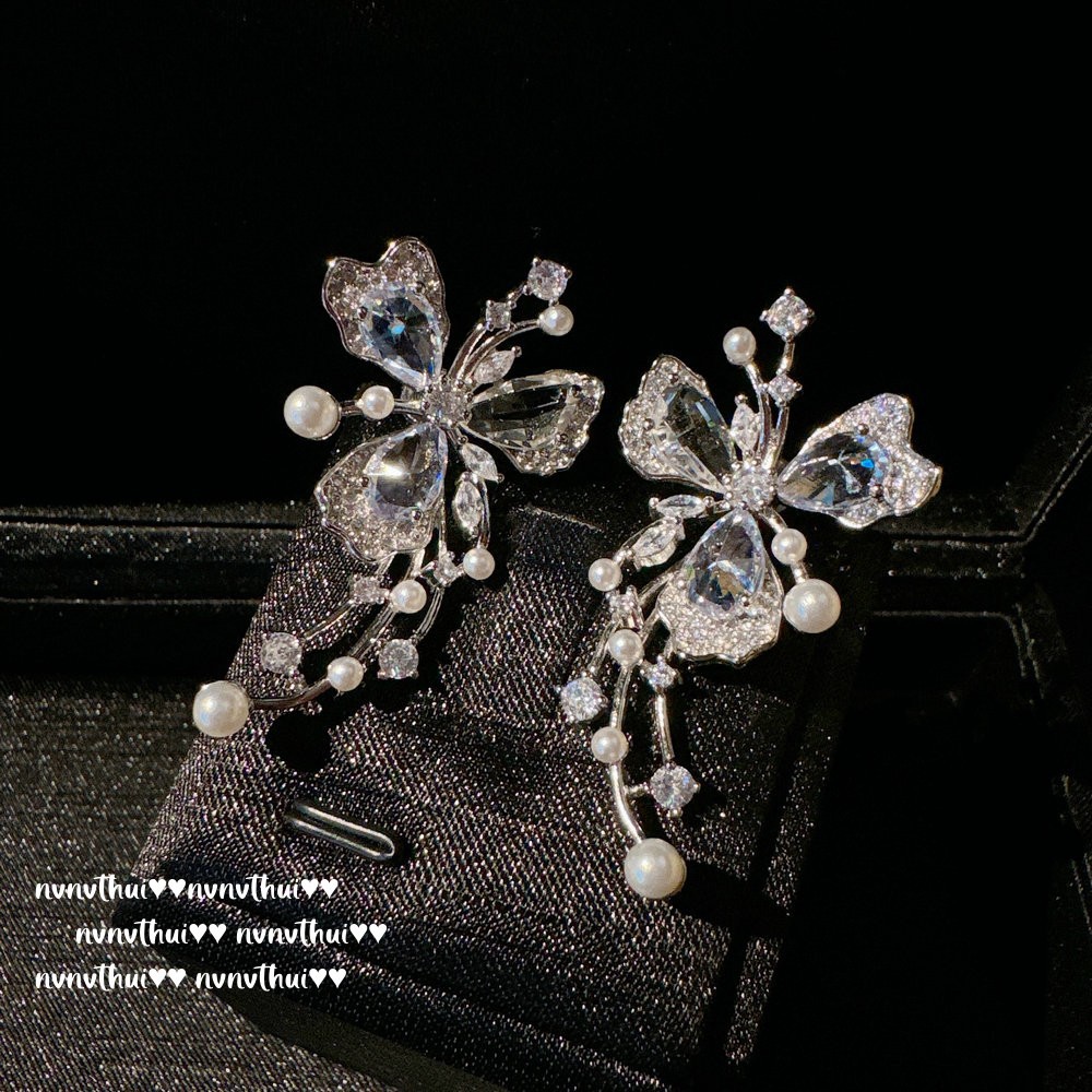 3292z rock sugar flower vermiculite earrings ~ no box