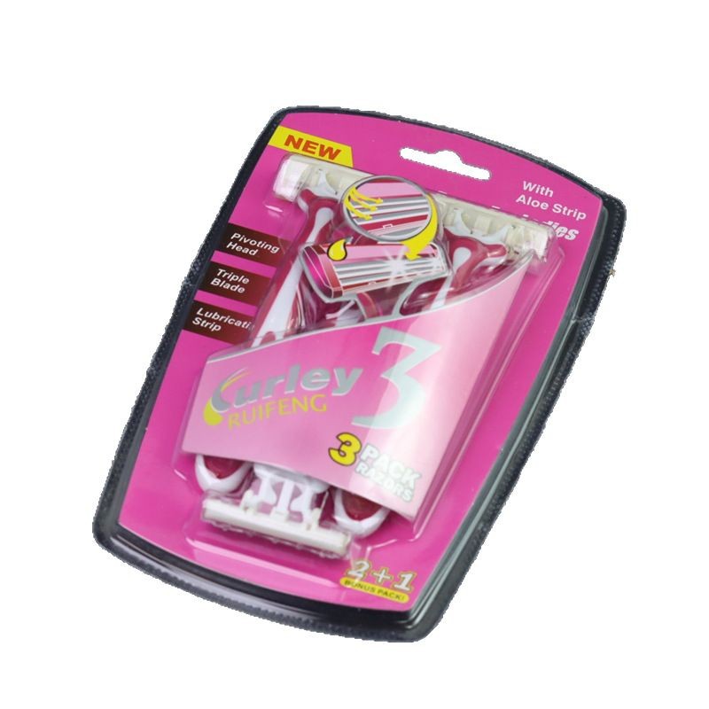 Afeitadora Manual para Mujer de 3 Hojas, Set de 3 Piezas, Acero Inoxidable, Desechable, para Cuidado Personal image 6
