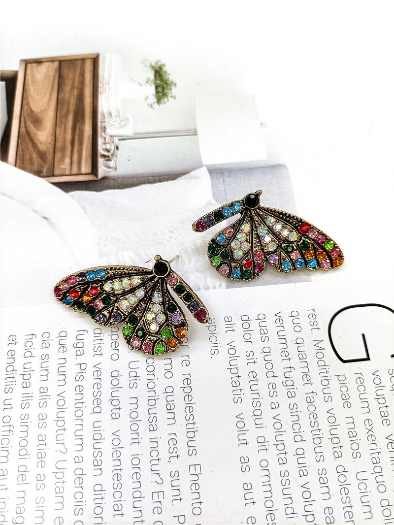 Pendientes De Mariposa De Diamantes De Colores Europeos Y Americanos display picture 1