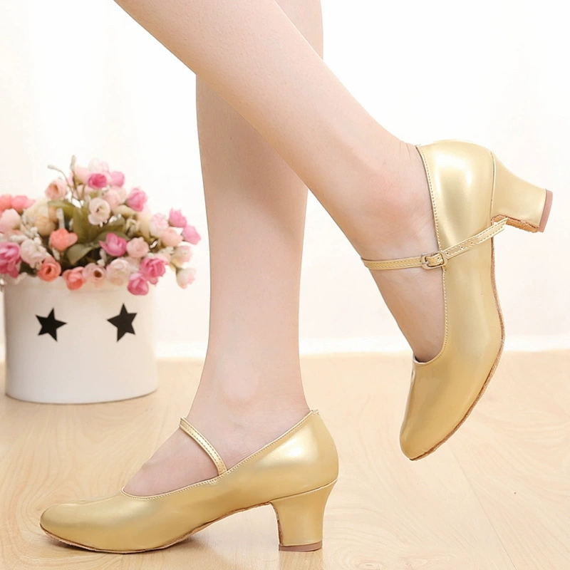 Женские танцевальные туфли ethnic для начинающих с rough heels, современные танцевальные туфли, мягкая подошва квадрат, дружеские танцевальные туфли