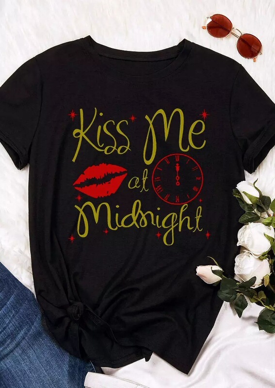 In Stock Amazon Walmart Foreign Trade New Style Lip Letter Print Slim Fit Trendy Round Neck Short Sleeve T-Shirt In Stock Amazon Walmart Foreign Trade New Style Lip Letter Print Slim Fit Trendy Round Neck Short Sleeve T-Shirt