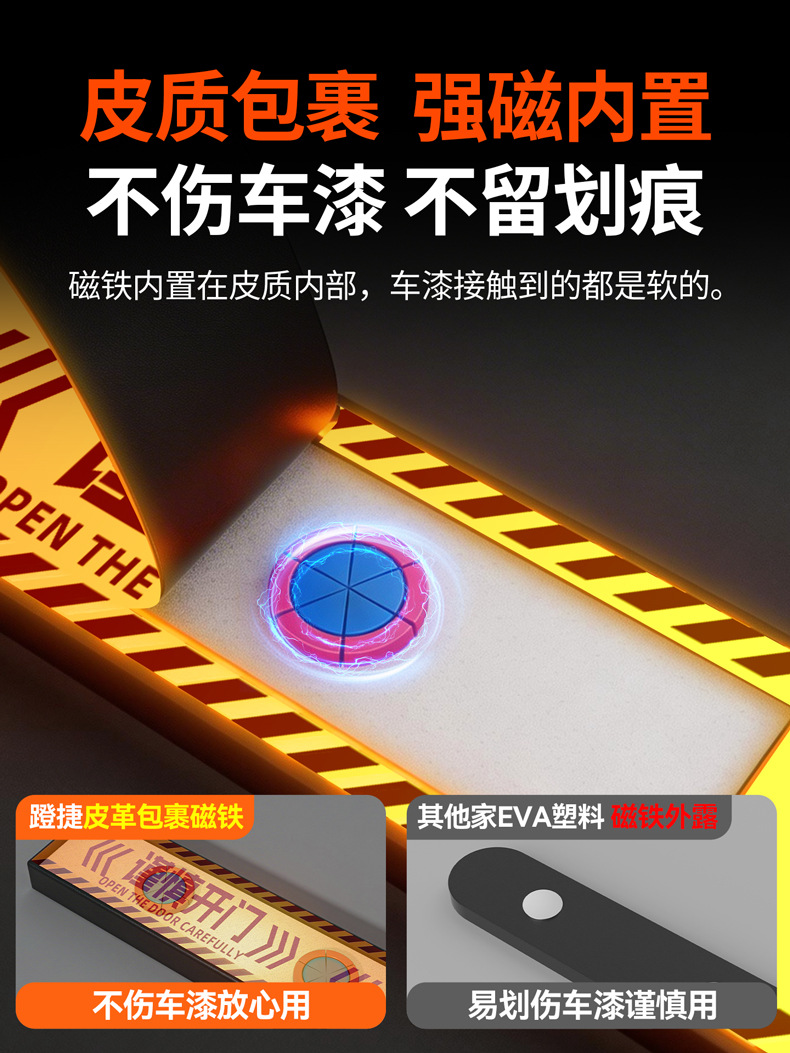Night-Time Reflective Magnetic Car Door Anti-Collision Strip, Anti-Scratch Pad for Cars, Prevents Door Opening Accidents, Does Not Damage Car Paint