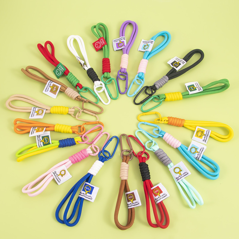 New Creative Colorful Keychain Lanyard Carabiner Doll Pendant Mobile Phone Chain Plush Toy Long Style