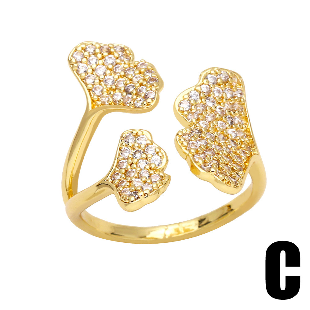 Fashion simple zircon pearl open ring wholesale copper