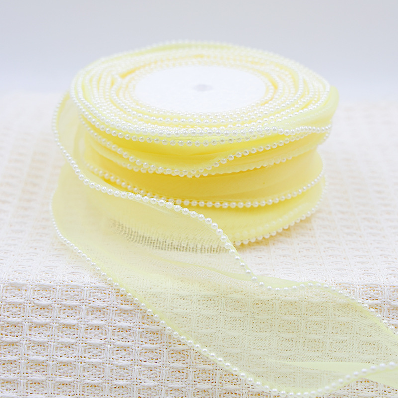 Ribbon de hilo de cola de pez floral ribbon horneado pastel de flores de borde buquete de hilo ondulado decoración de mariposa ribbon hilo de perla