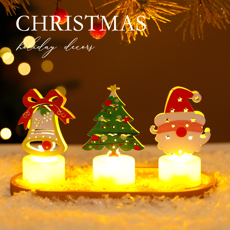 LED Christmas Candle Lights Set – Battery-Operated Flameless Candles With Santa, Tree, Snowman & Bell Designs For Holiday Decor_voghion.com