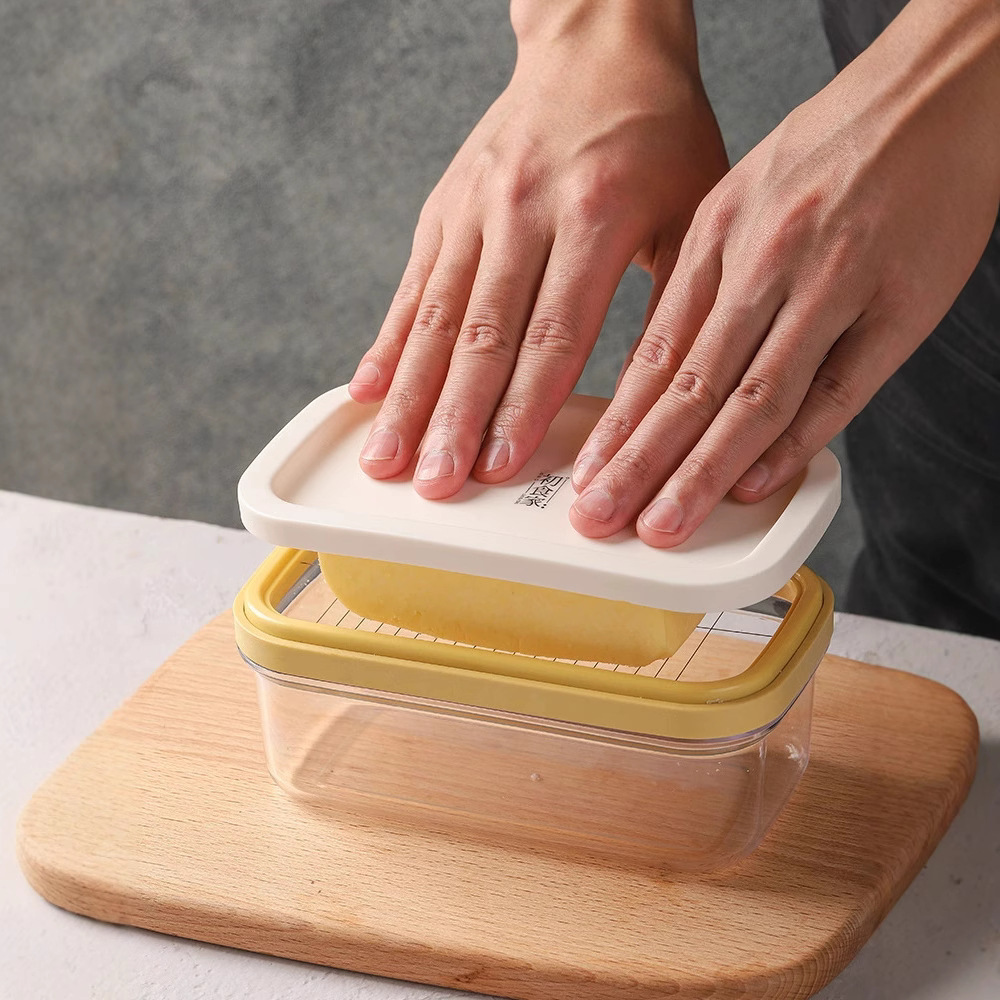 Amazon transfronterizo sellado caja de corte de mantequilla caja de almacenamiento de queso con cubierta caja de almacenamiento de mantequilla