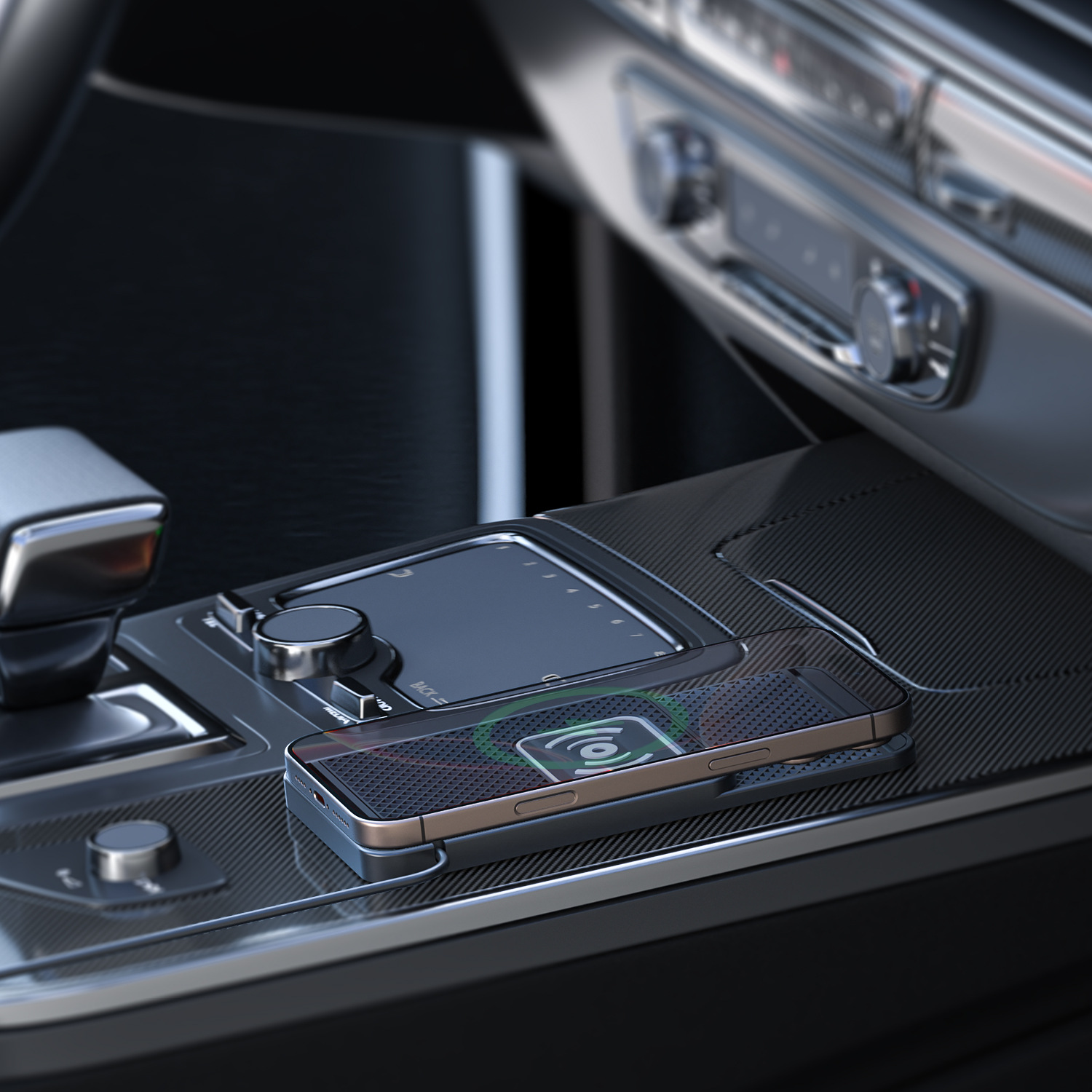 D1 Avoidance and Convex Lens Car Anti-Slip Wireless Fast Charger Suitable for All Models of Apple, Samsung, Huawei and Xiaomi