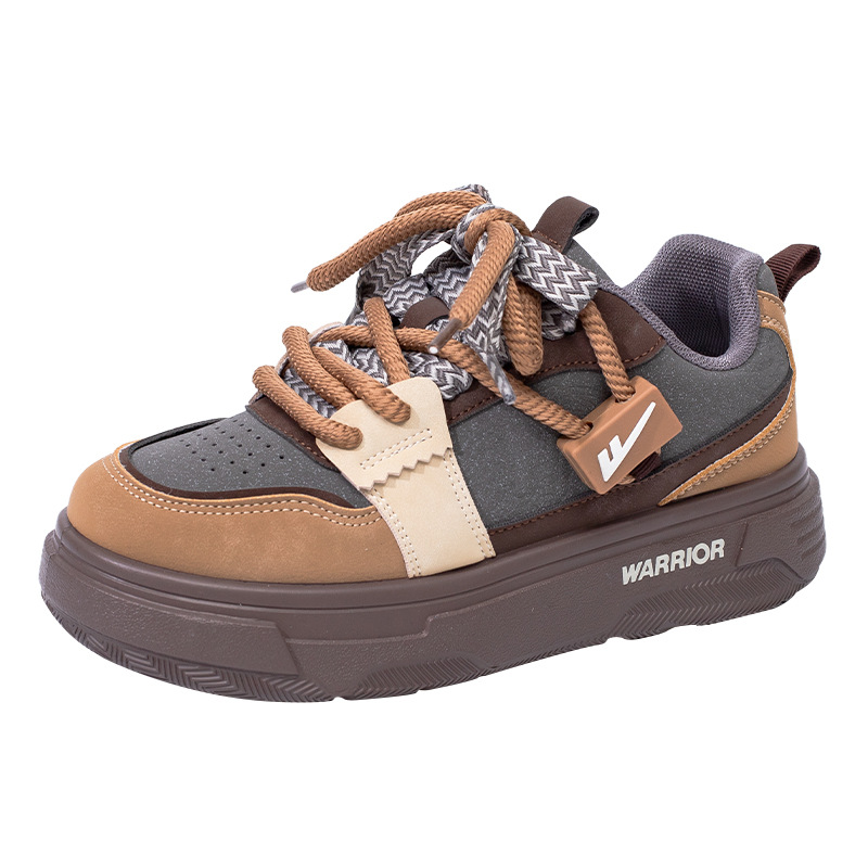Backforce cuero de moda confort de tendencia zapatos de skate de suela gruesa de alto valor de la apariencia calentamiento de estilo universitario zapatos de algodón de color universal