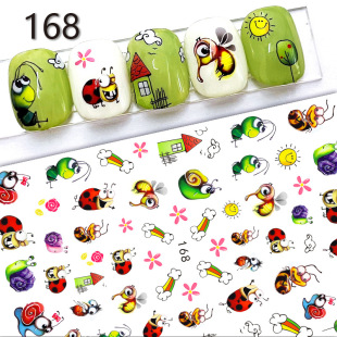 Nail Art Stickers Spring Snail Bee Mushroom Cactus Succulent Flower Ice Cream 169 162Eb168