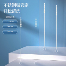 厂家跨境直供304不锈钢20cm尼龙试管刷奶瓶吸管刷清洁医疗毛刷