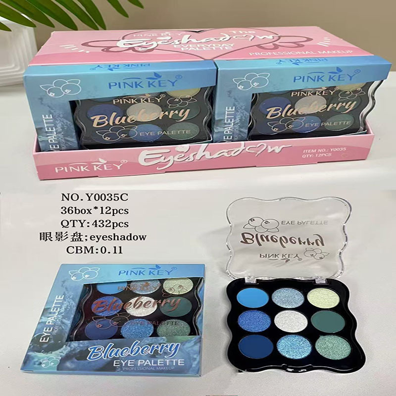 PINKKEY Nuevo comercio exterior transfronterizo 9 colores mate perlado blush alto brillo color tierra cebolla dorada polvo de maquillaje bandeja en stock