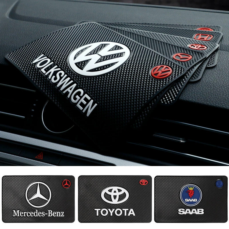 Трансграничный автомобильный Противоскользящий коврик для украшения автомобиля Приборная панель автомобильный мобильный телефон внутренние принадлежности логотип автомобиля противоскользящие наклейки логотип