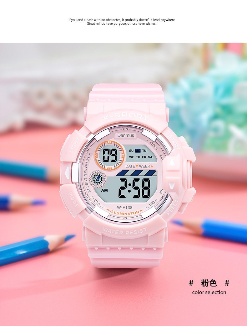 906 pink (luminous seven colors + alarm clock + waterproof)