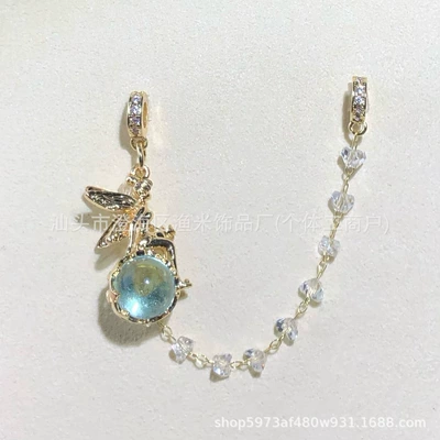 Zərgərlik ara hissələri | Chinese Style Jewelry Beads - golden-blue-elf-goddess-zircon-chain-terms