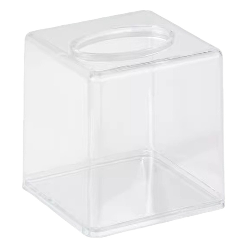 Caja de pañuelos de acrílico transparente Hotel Restaurante cara toalla caja de almacenamiento tubo de papel higiénico rollo de papel caja de pañuelos de tubo