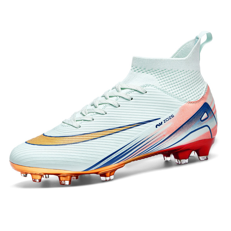 2025 nuevos zapatos de fútbol transfronterizos de clavos largos, zapatos de fútbol juvenil para hombres y mujeres, venta directa de fábrica