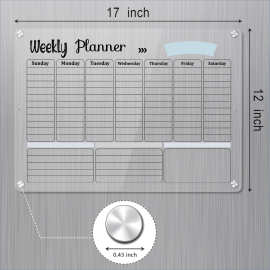 厂家直销跨境亚马逊亚克力磁性干擦板 冰箱外贸热销日历周历板