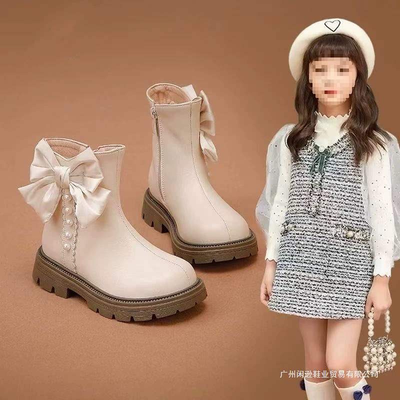 Children's Boots 2025 New Autumn All Year Round Little Girl Baby Princess Style Short Boots Versatile Trendyy Girls Boots