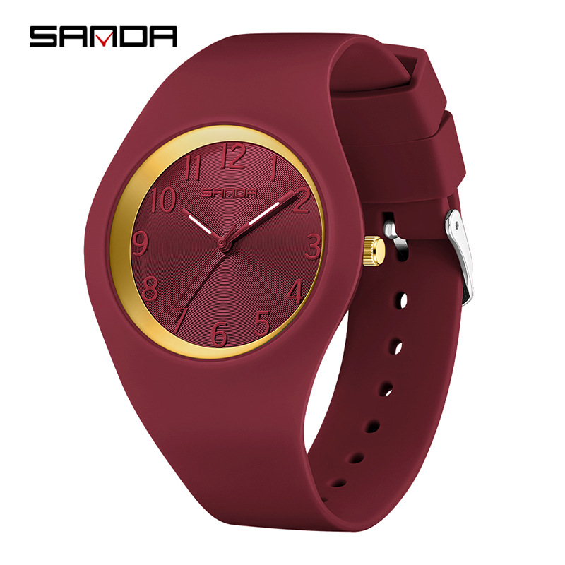 sanda sanda reloj electrónico de moda simple reloj electrónico estudiante correa de silicona impermeable mano unidireccional