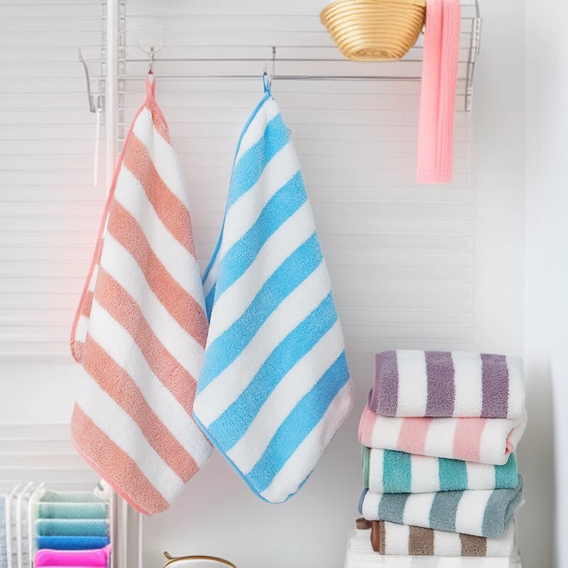 Coral Velvet Wide Square Towel Soft Thickened Hanging Hand Towel Kitchen Household Soft Absorbent Small Towel
