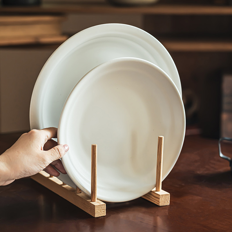 Platos de cerámica retro de color puro Platos de cocina caseros destacados creativos Platos de pasta de alto valor Platos de postres Platos de carne Vajilla