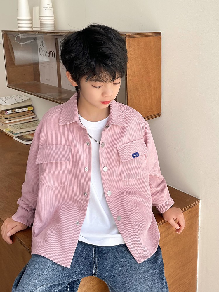 2023 de otoño de los nuevos niños de algodón de otoño bordado camiseta de los niños de estilo coreano camisa de manga larga de los niños de moda