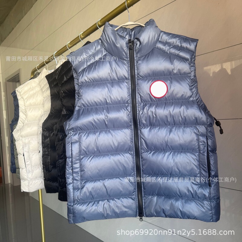 Cross-Border Trade Canada Goose 2229 down Jacket for Men and Women, Glossy Ribbed Vest, Stand Collar Gilet, Outdoor Casual Vest